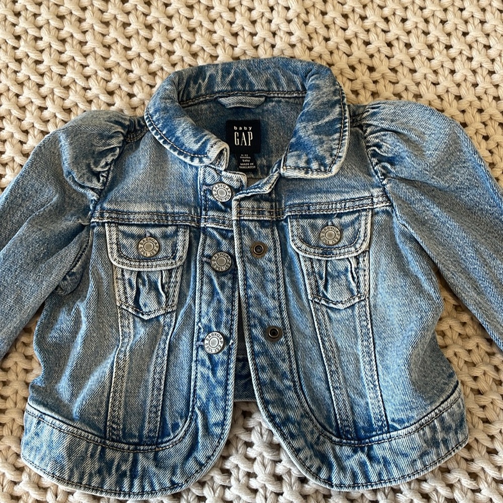 Baby Gap Denim Jacket with puff shoulder detail